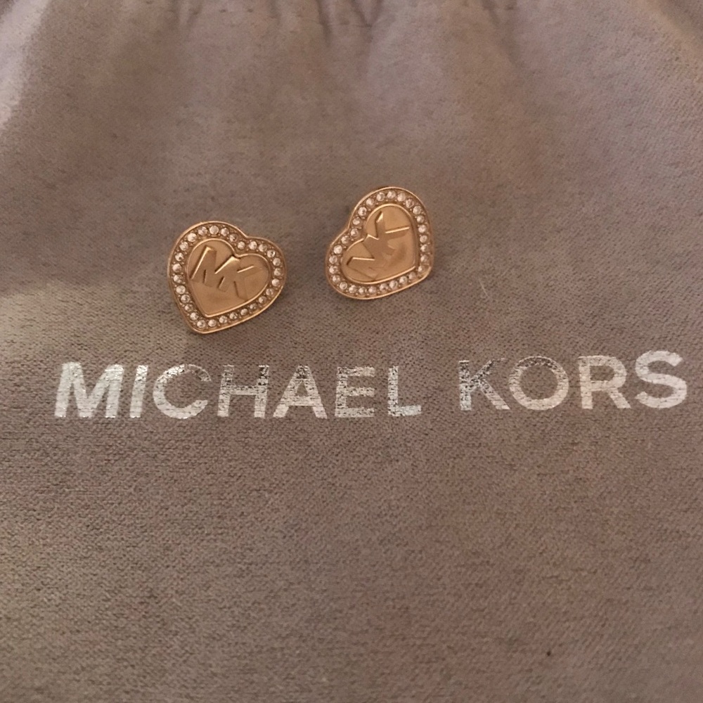 Micheal Kors stud earrings Gold logo